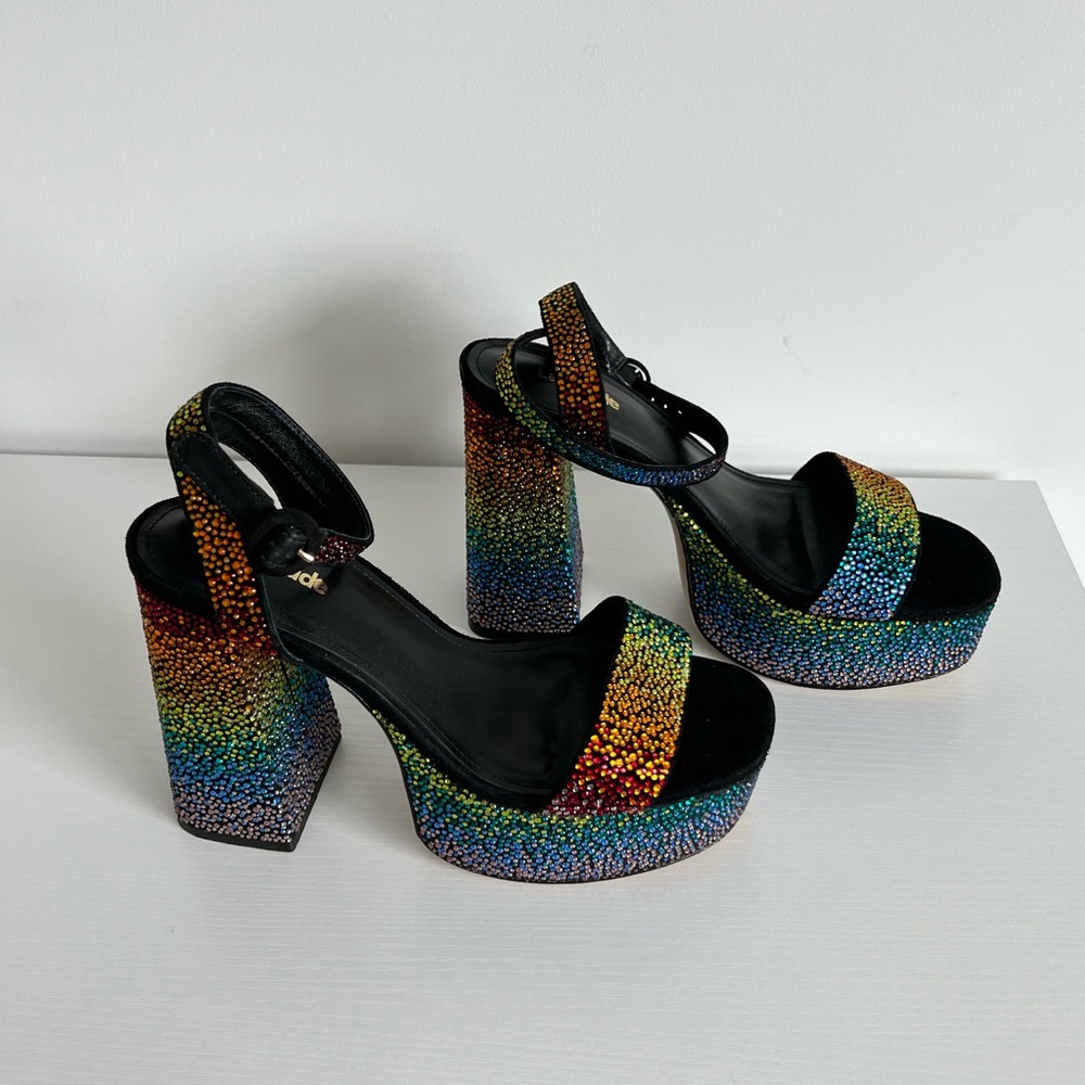 Larroude Multicolor Sparkle Platform Sandals - image 5